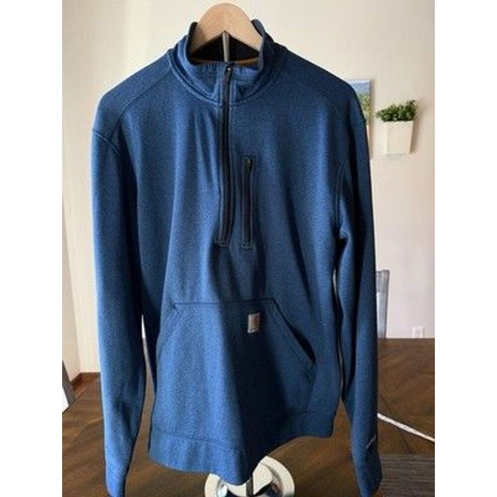 Carhartt Force Extremes Mens M 1/2 Zip Pullover Huron Blue 102831 Relaxed Fit
